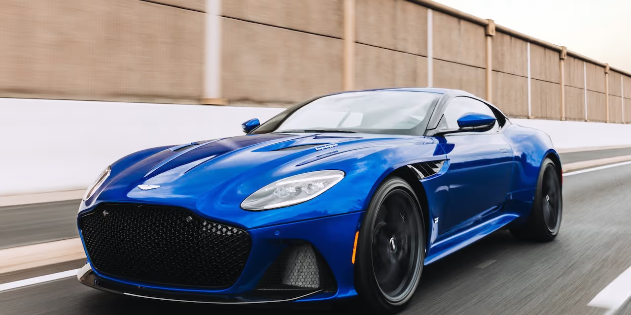 Super fast blue car
